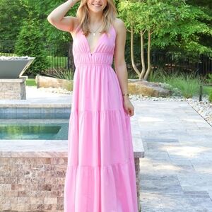 Elegant Pink Maxi Dress